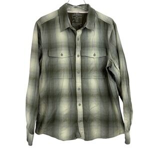 REI Co-op WALLACE LAKE CANOPY Plaid Cotton Button‎ Down Shirt MEN Large OUTDOOR